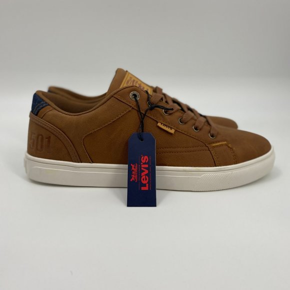 Levis Comfort Brown Leather Sneakers 